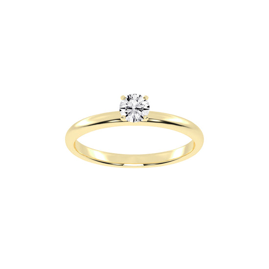 Solivantaire Four Prong Round Cut Solitaire Lab Diamond Ring