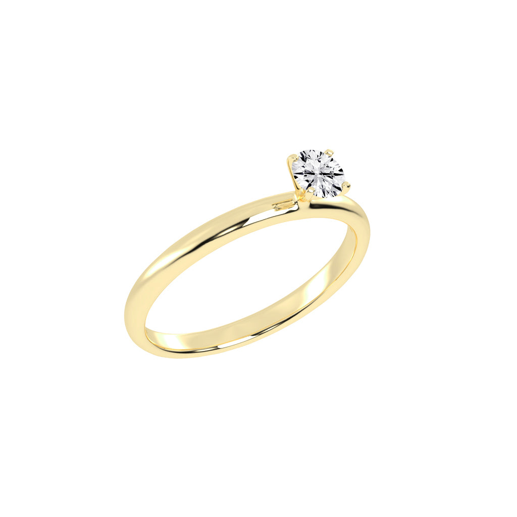 Solivantaire Four Prong Round Cut Solitaire Lab Diamond Ring