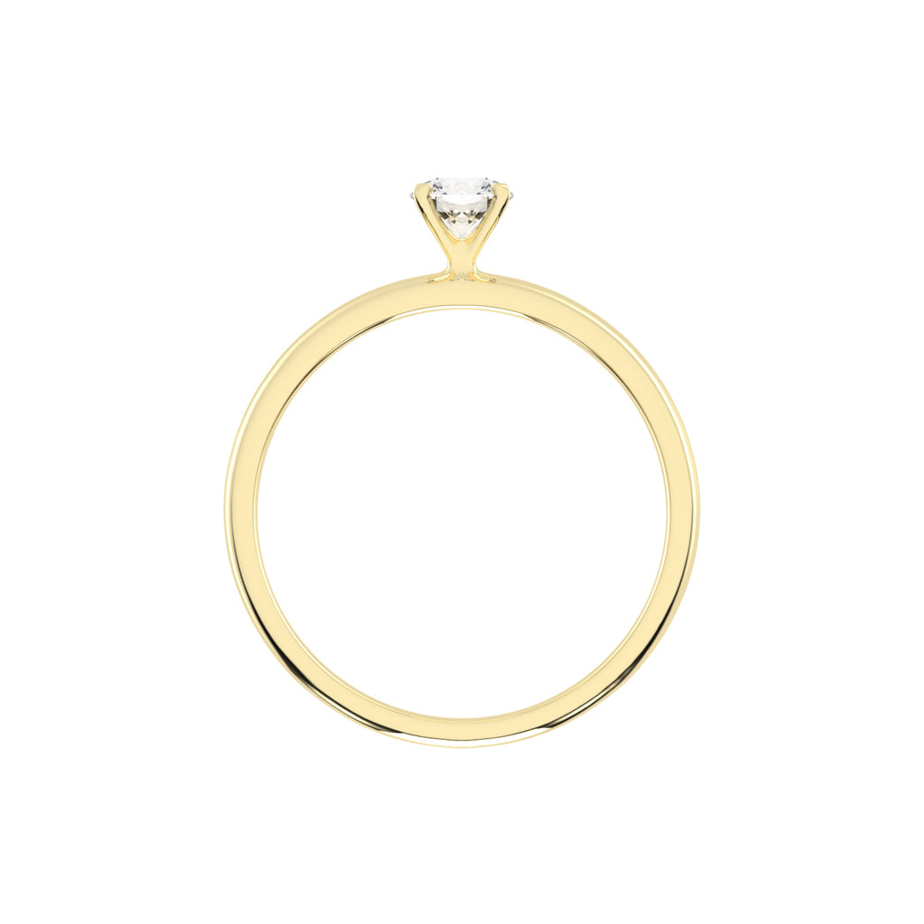 Solivantaire Four Prong Round Cut Solitaire Lab Diamond Ring