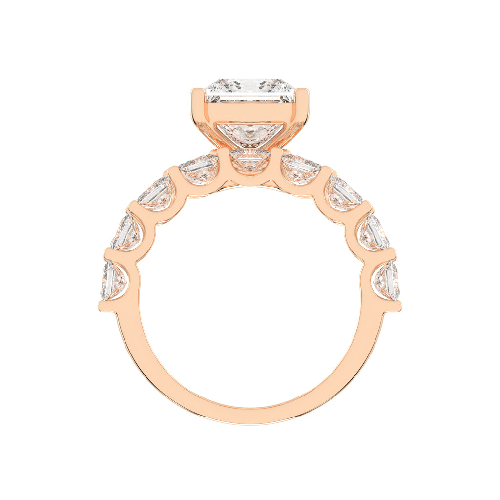 Princess-Cut Diamond Multi-Row Bridal Set