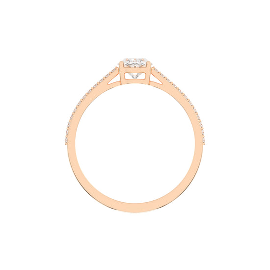 Oval Diamond Pave Band Engagement Ring