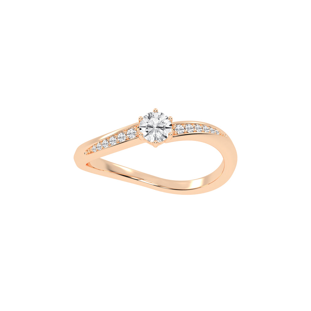 Round Diamond Swirl Accent Ring