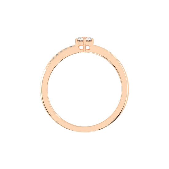 Round Diamond Swirl Accent Ring