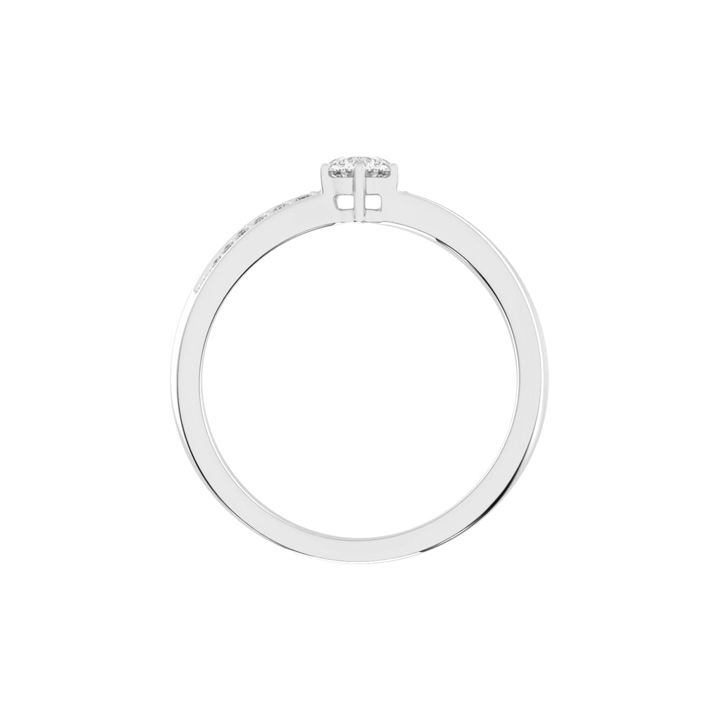 Round Diamond Swirl Accent Ring