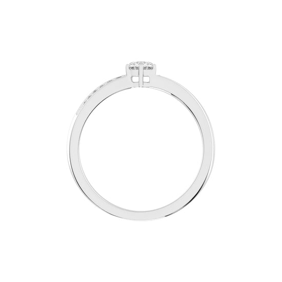 Round Diamond Swirl Accent Ring