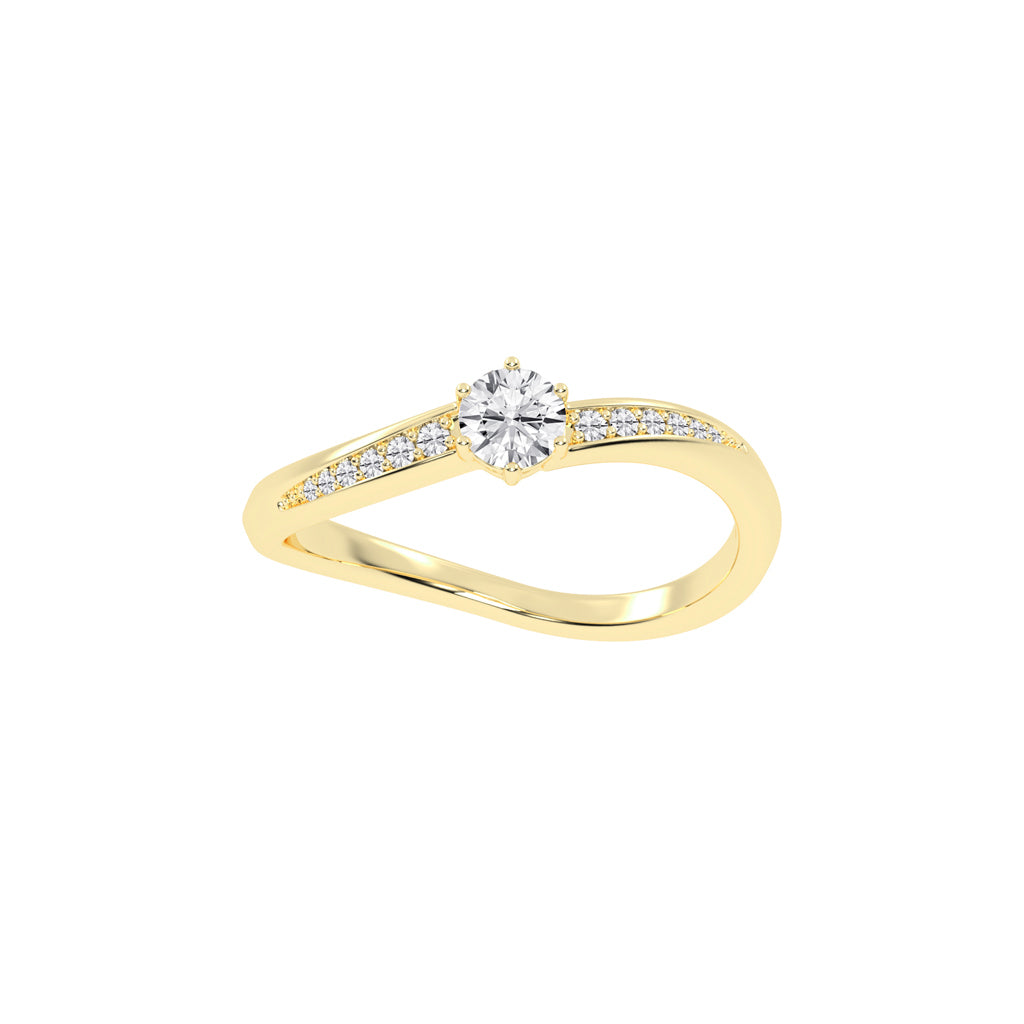 Round Diamond Swirl Accent Ring