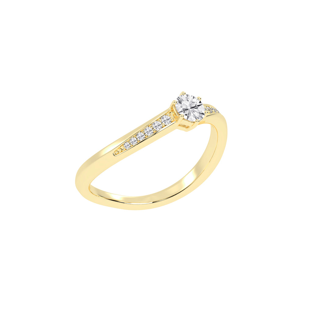 Round Diamond Swirl Accent Ring