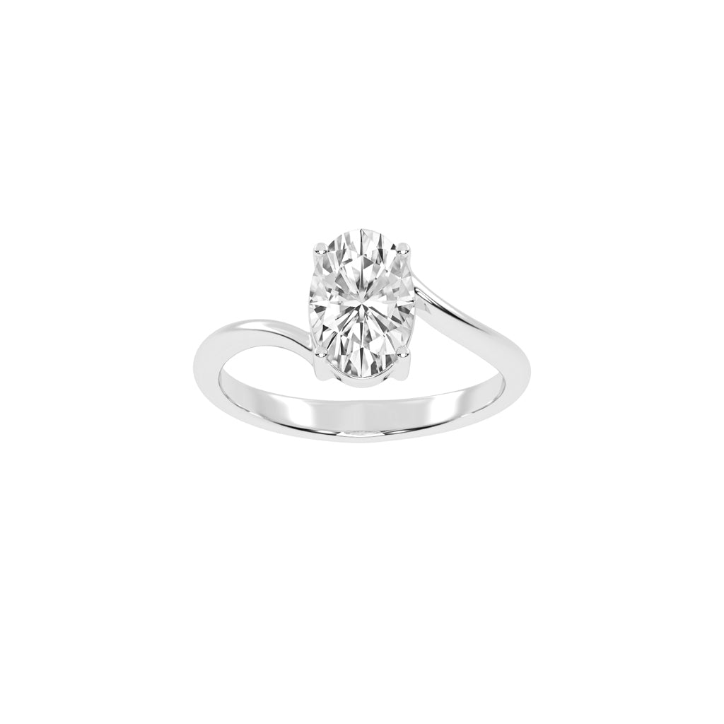 Modern Swirl Solitaire Ring