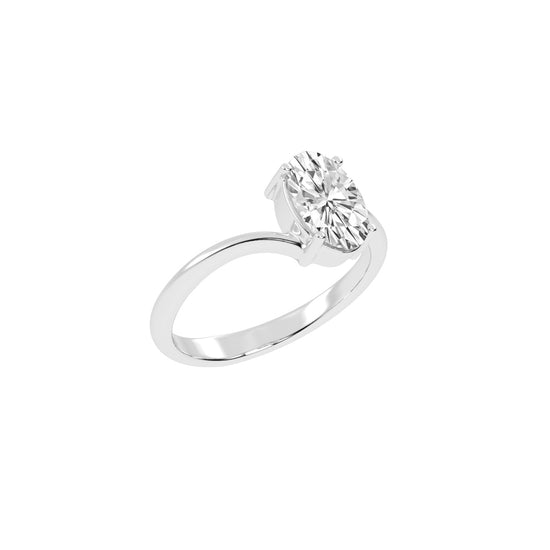 Modern Swirl Solitaire Ring