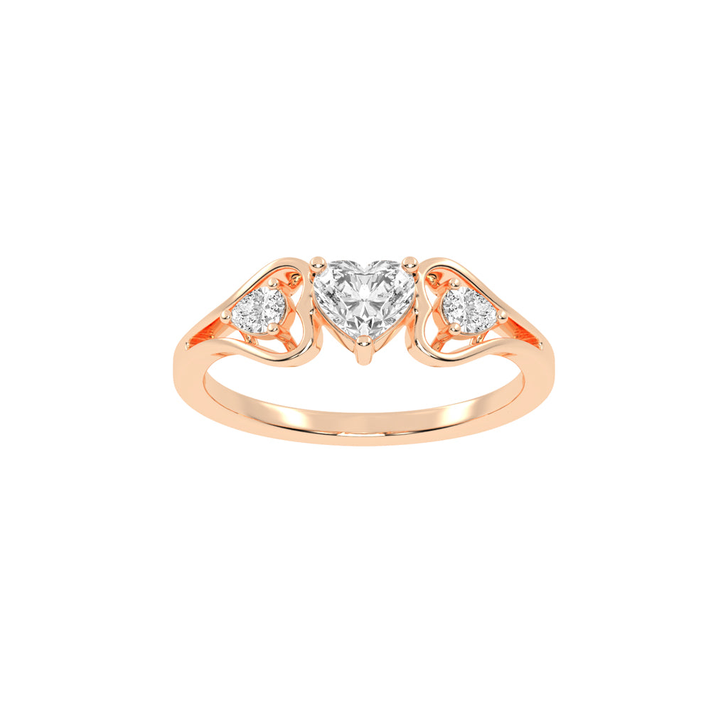 Romantic Trio Heart Ring