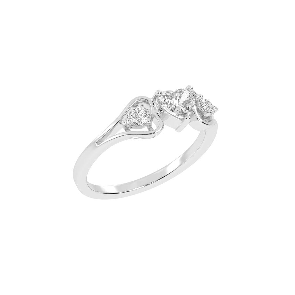 Romantic Trio Heart Ring