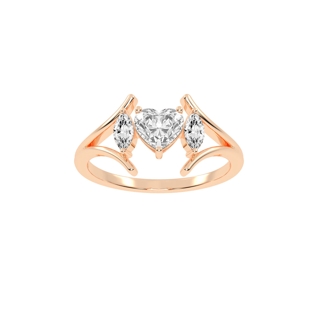 Whimsical Heart & Marquise Ring
