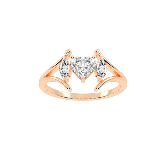 Whimsical Heart & Marquise Ring