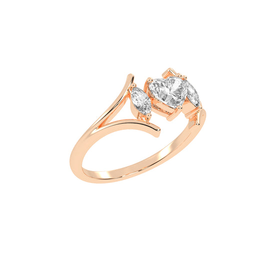 Whimsical Heart & Marquise Ring