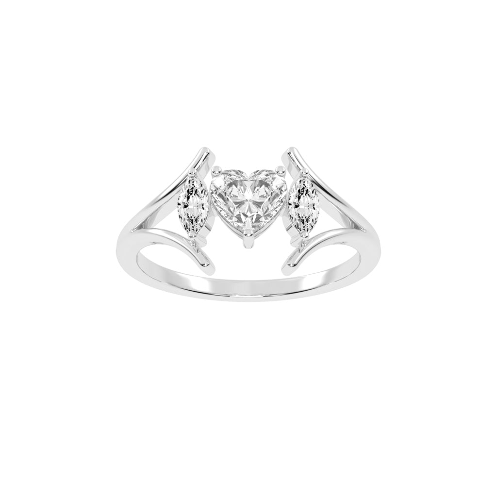 Whimsical Heart & Marquise Ring