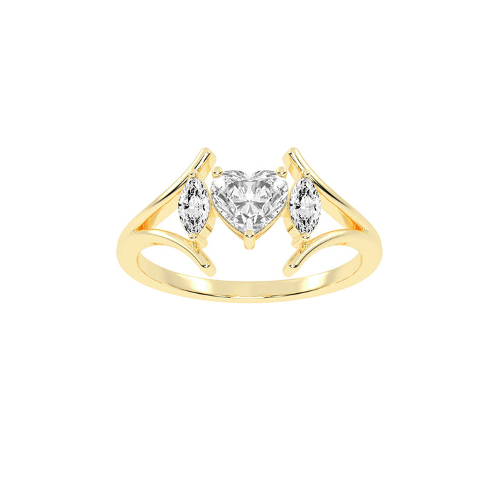 Whimsical Heart & Marquise Ring