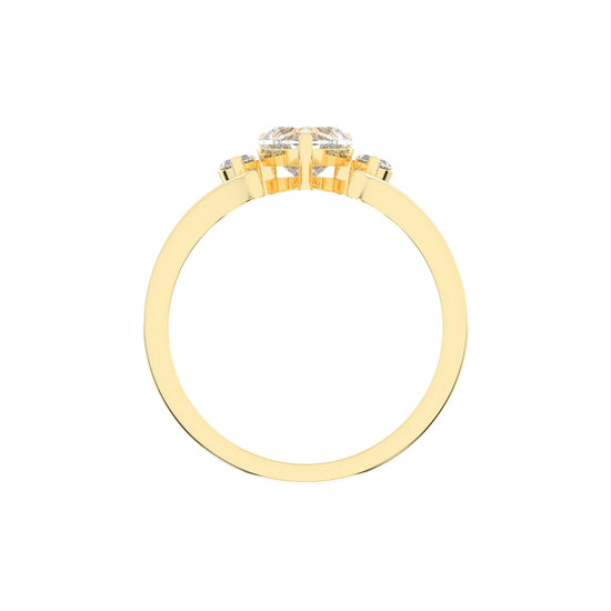 Whimsical Heart & Marquise Ring