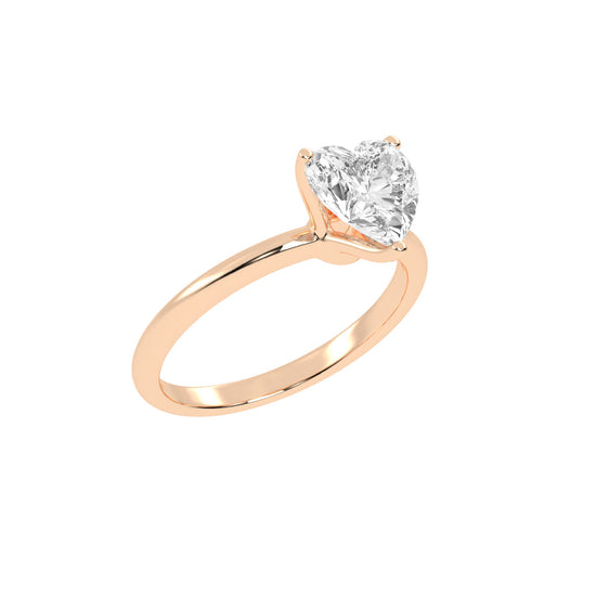 Amora Heart Solitaire Lab Diamond Ring
