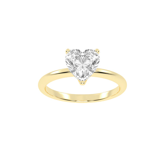 Amora Heart Solitaire Lab Diamond Ring