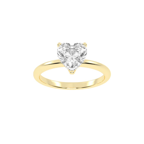 Amora Heart Solitaire Lab Diamond Ring