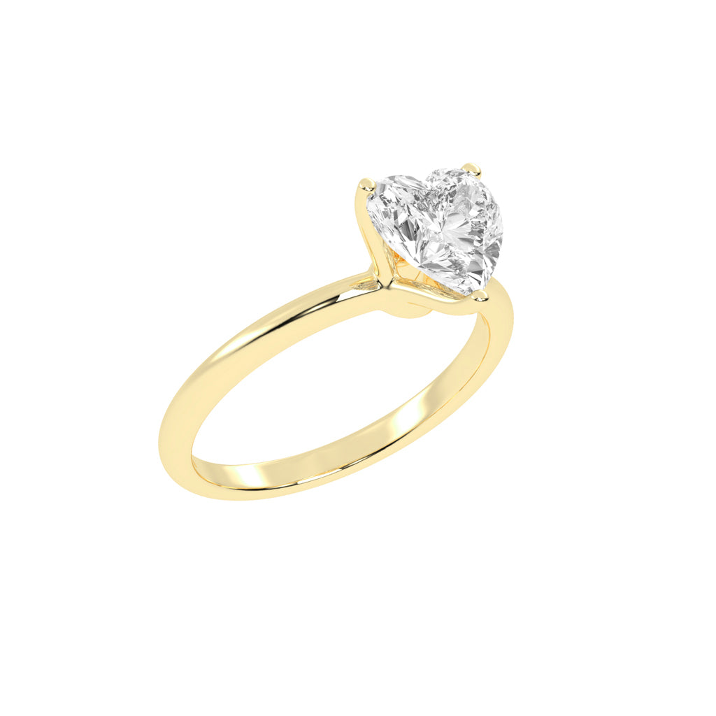 Amora Heart Solitaire Lab Diamond Ring