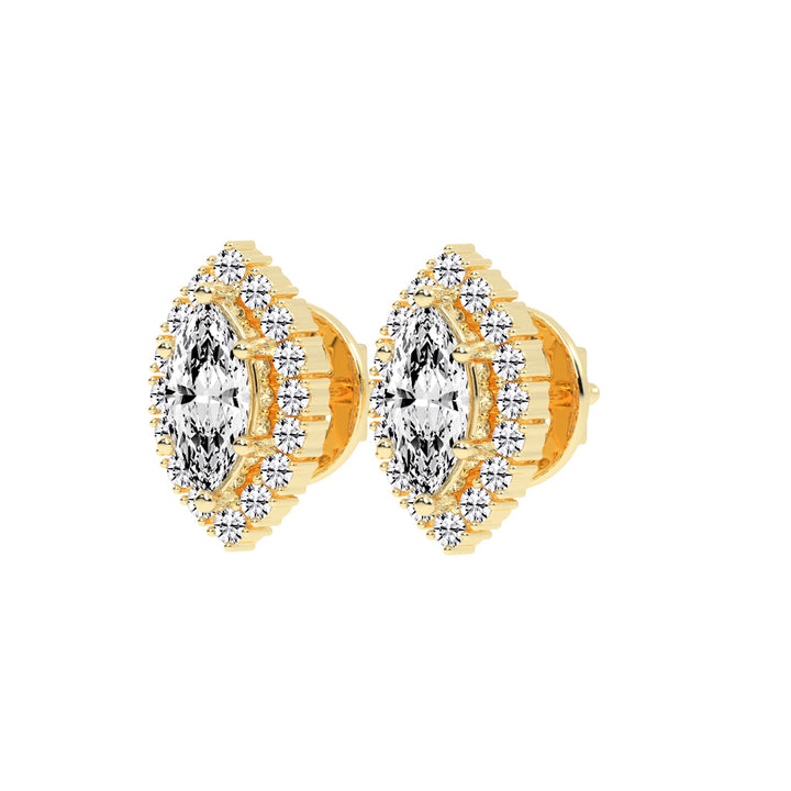 Elegant Marquise Halo Stud Earrings