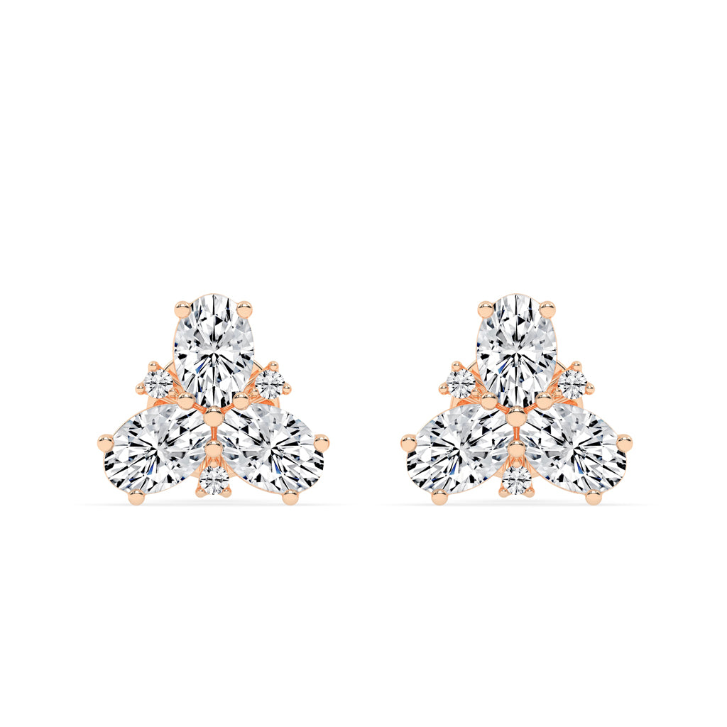 Trilogy Blossom Sparkle Stud Earrings