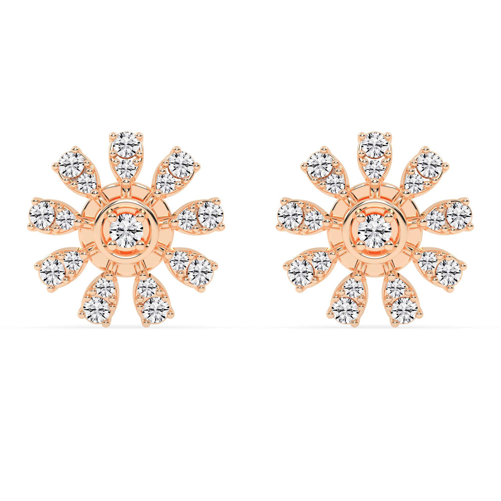 Glimmering Floral Burst Stud Earrings