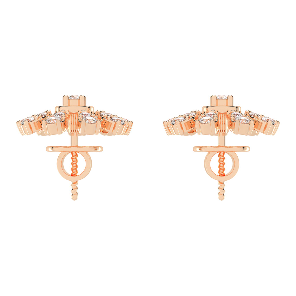 Glimmering Floral Burst Stud Earrings