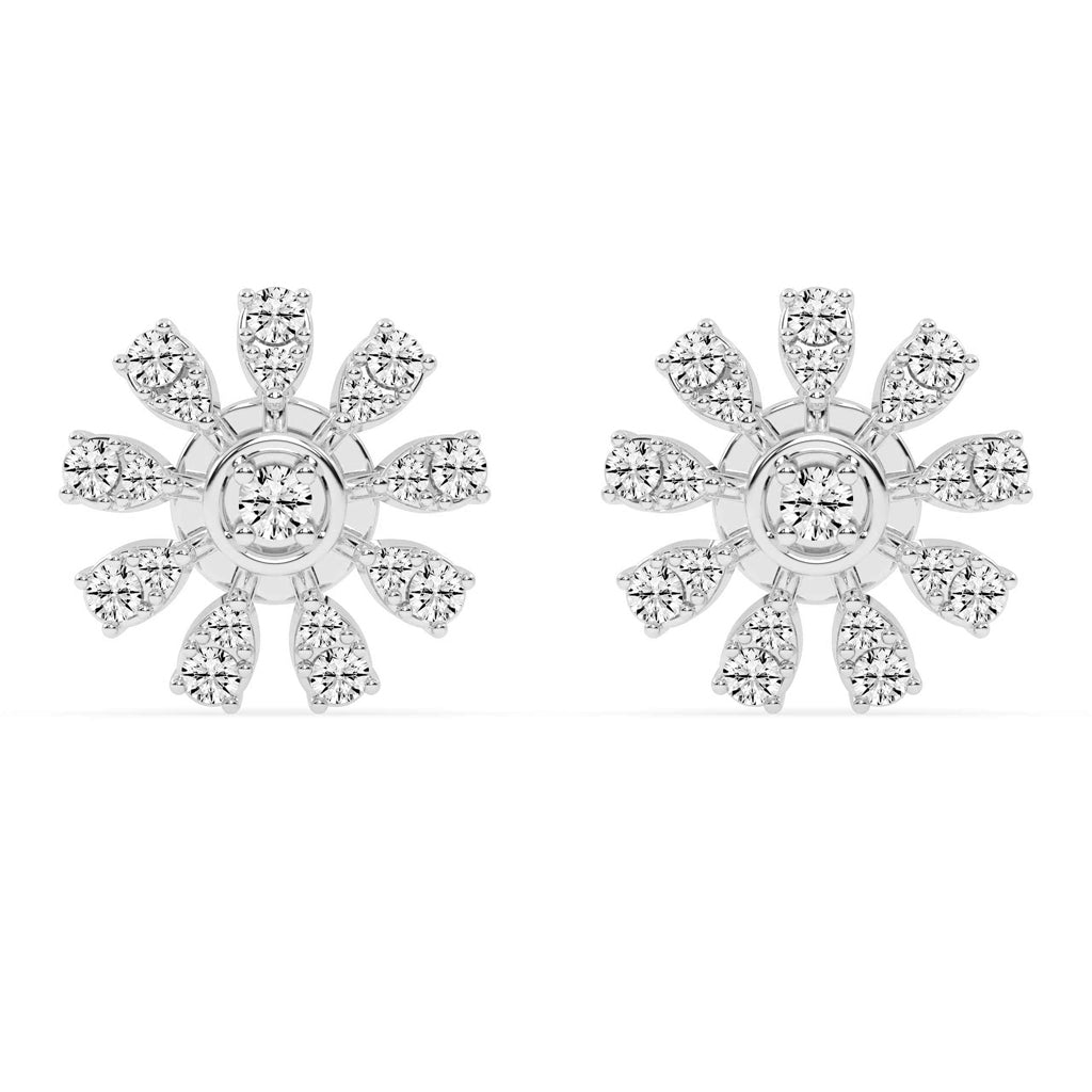 Glimmering Floral Burst Stud Earrings