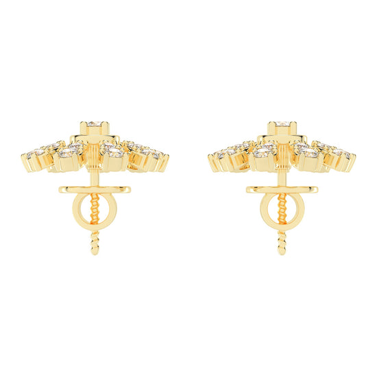 Glimmering Floral Burst Stud Earrings