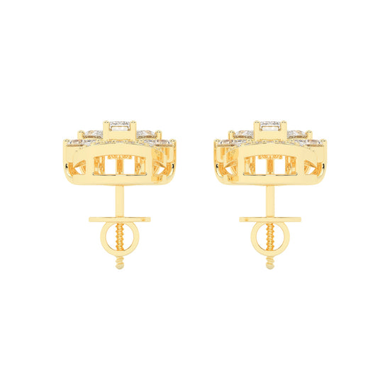 Regal Fan Cluster Stud Earrings