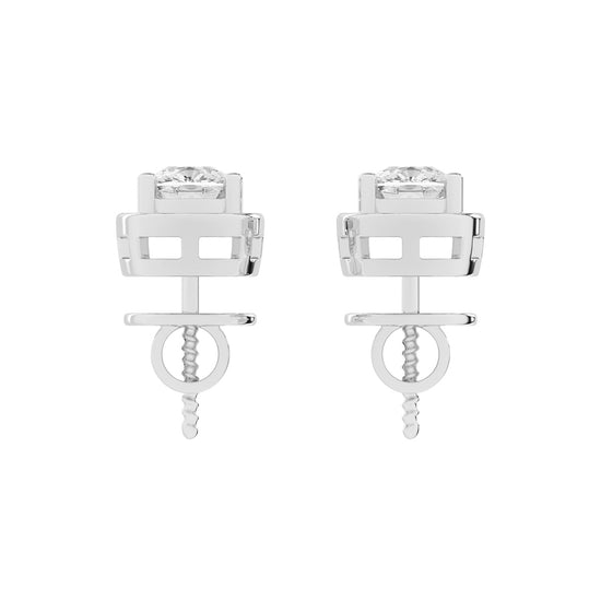 Cushion Cut Bezel Set Stud Earrings