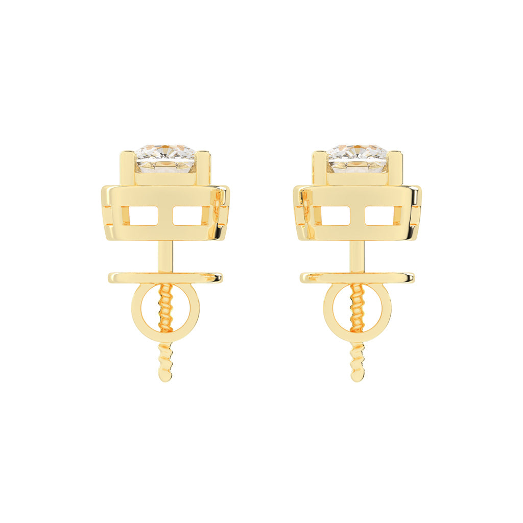 Cushion Cut Bezel Set Stud Earrings