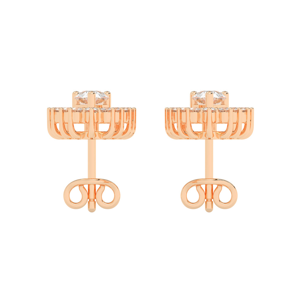 Pear Drop Chevron Stud Earrings