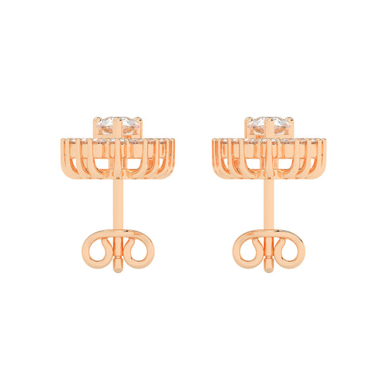 Pear Drop Chevron Stud Earrings