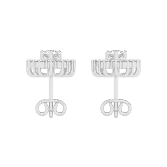 Pear Drop Chevron Stud Earrings