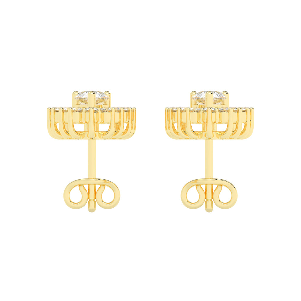 Pear Drop Chevron Stud Earrings