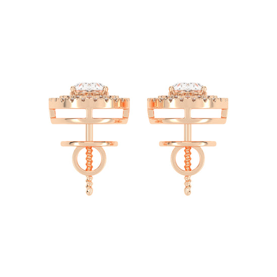 Dazzling Oval Double Halo Stud Earrings