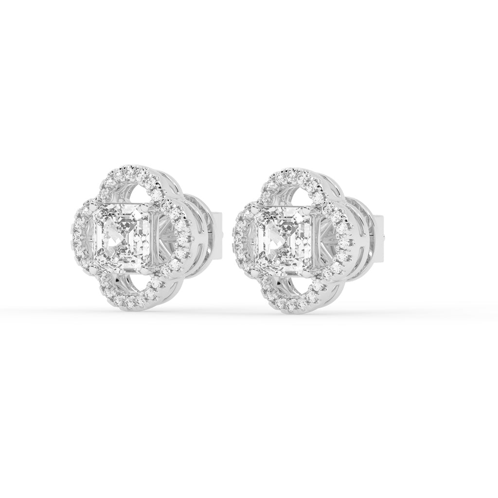 Geometric Bloom Accent Stud Earrings
