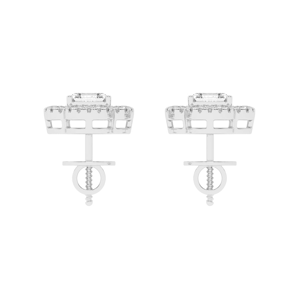 Geometric Bloom Accent Stud Earrings
