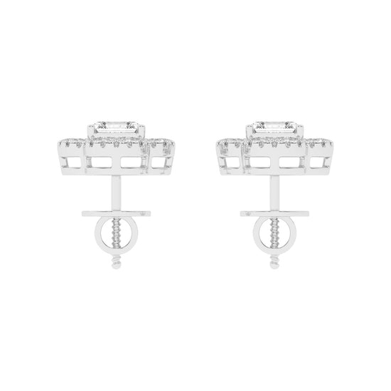 Geometric Bloom Accent Stud Earrings