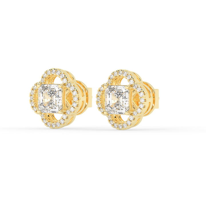 Geometric Bloom Accent Stud Earrings
