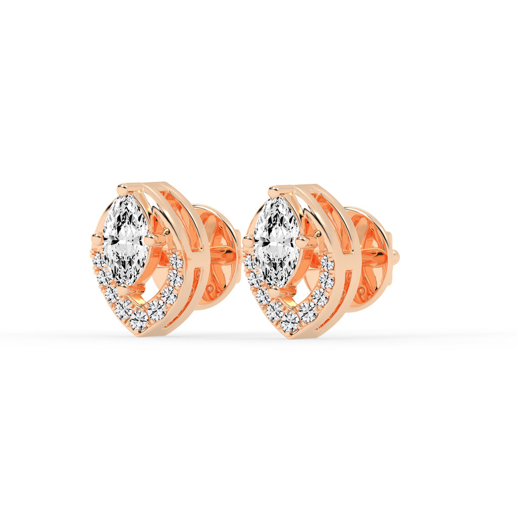 Luminous Marquise Sparkle Stud Earrings