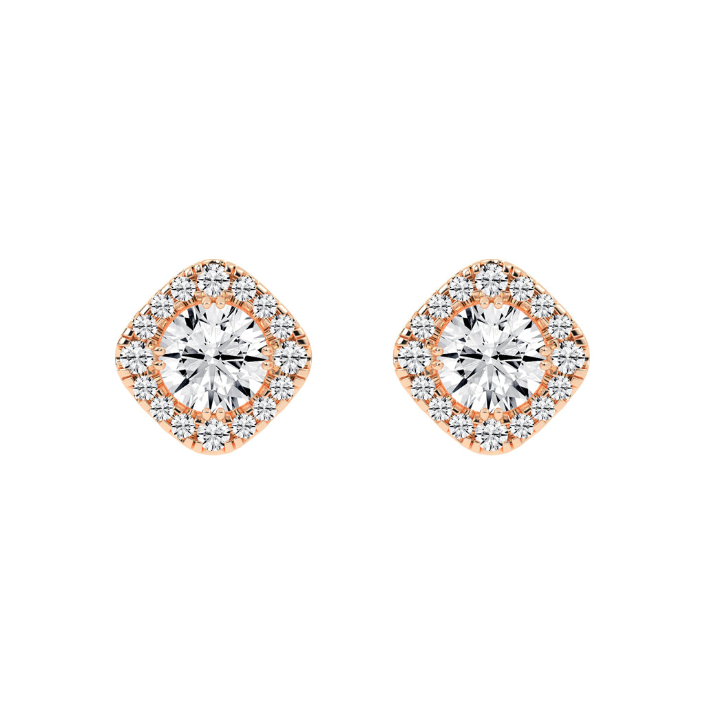 Radiance Crest – Cushion Halo Studs