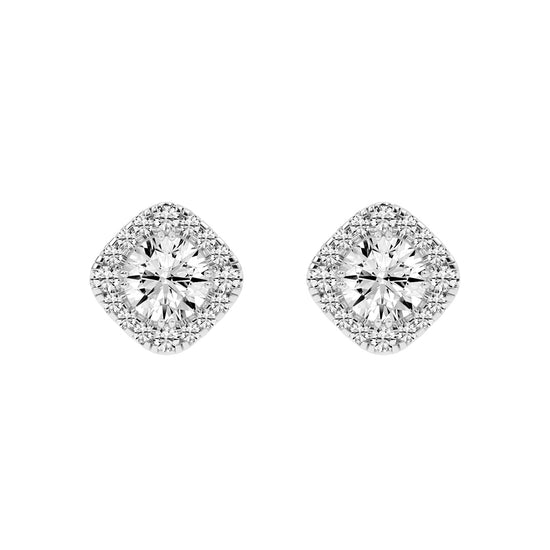 Radiance Crest – Cushion Halo Studs