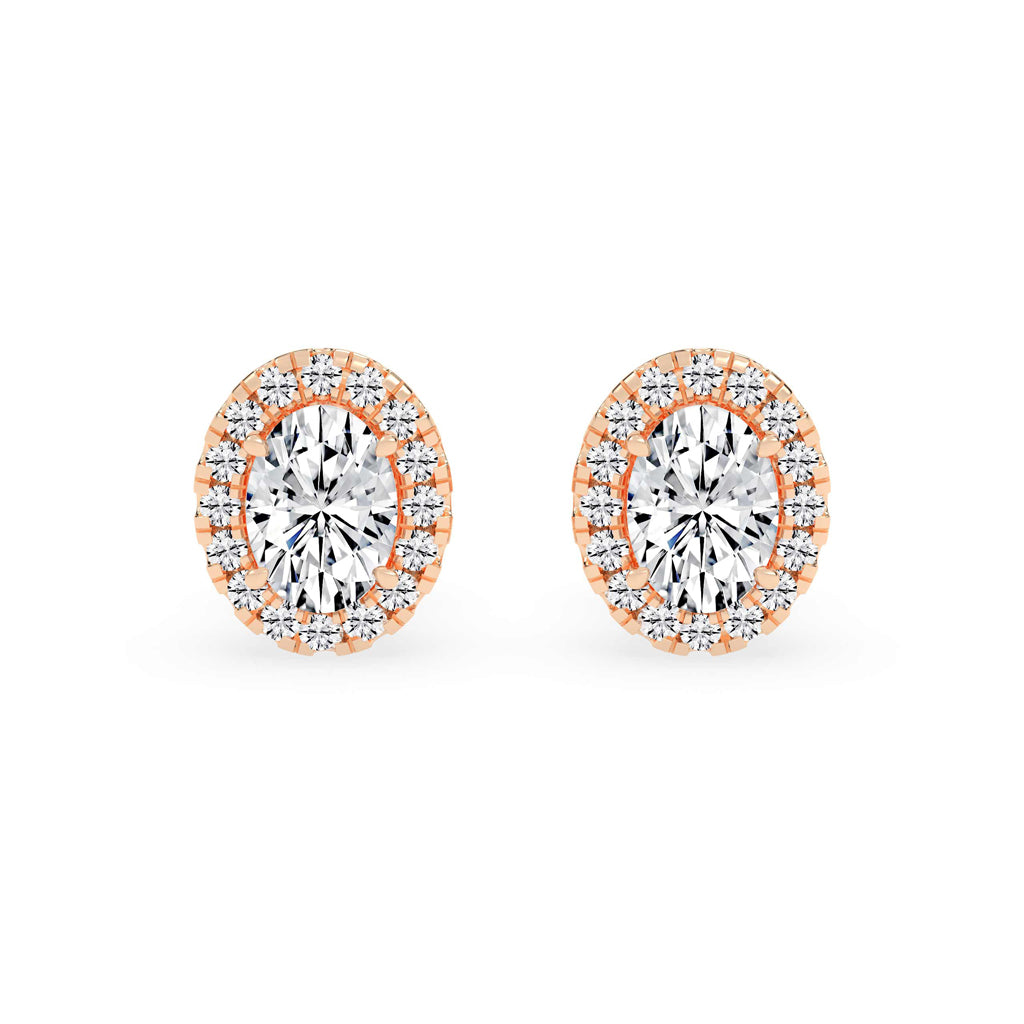 Celeste Glow – Oval Halo Studs