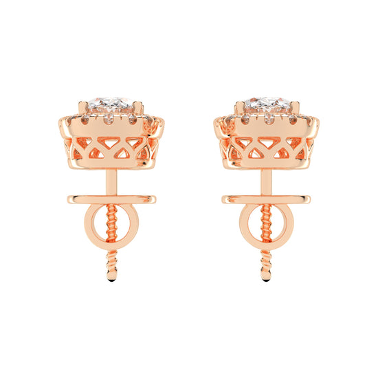 Celeste Glow – Oval Halo Studs