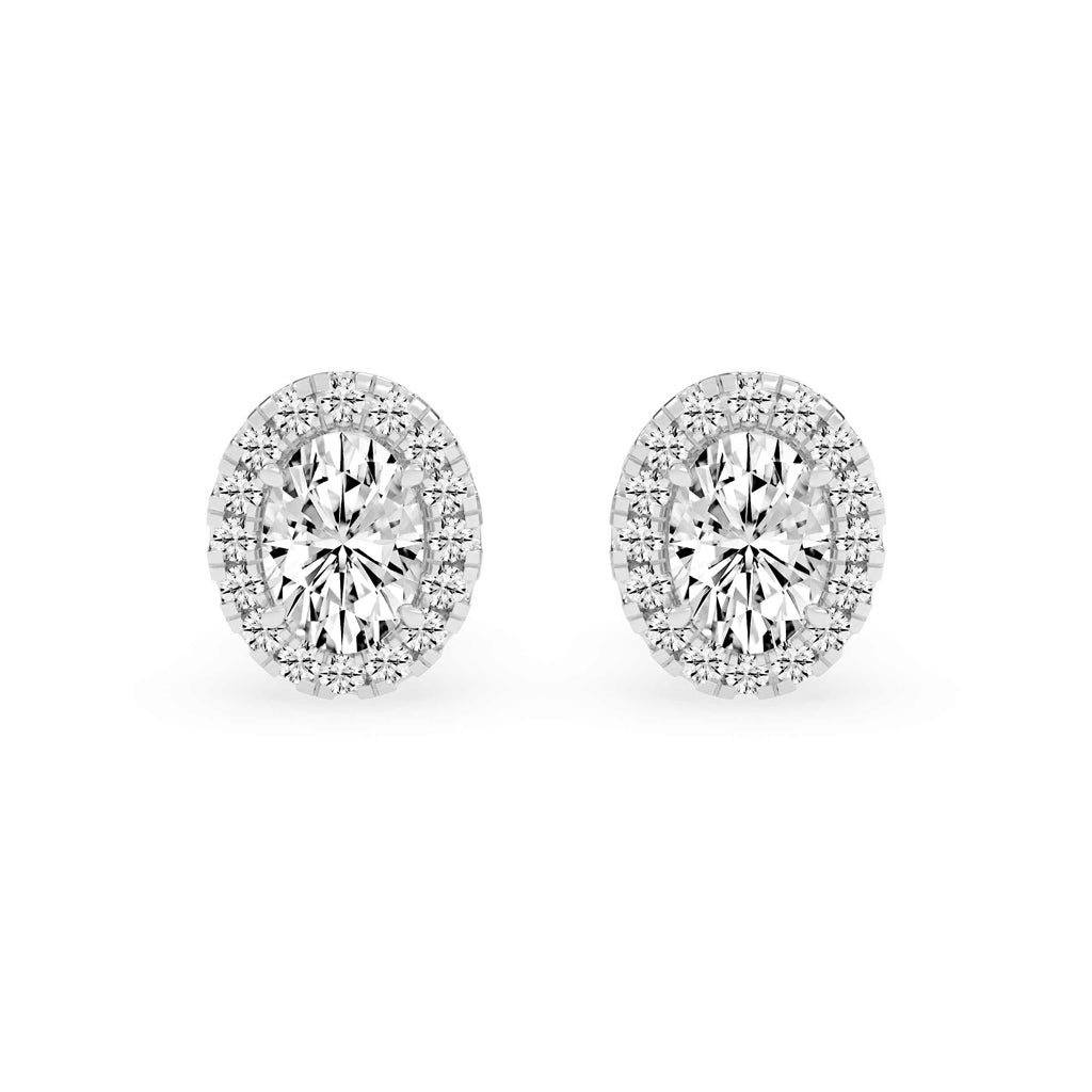 Celeste Glow – Oval Halo Studs