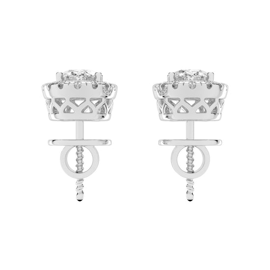 Celeste Glow – Oval Halo Studs